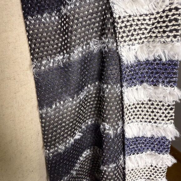 Damee, Inc. Textured Fridge Cardigan Sweater Navy & White Stripes Sz M 2/$50 - Picture 9 of 13